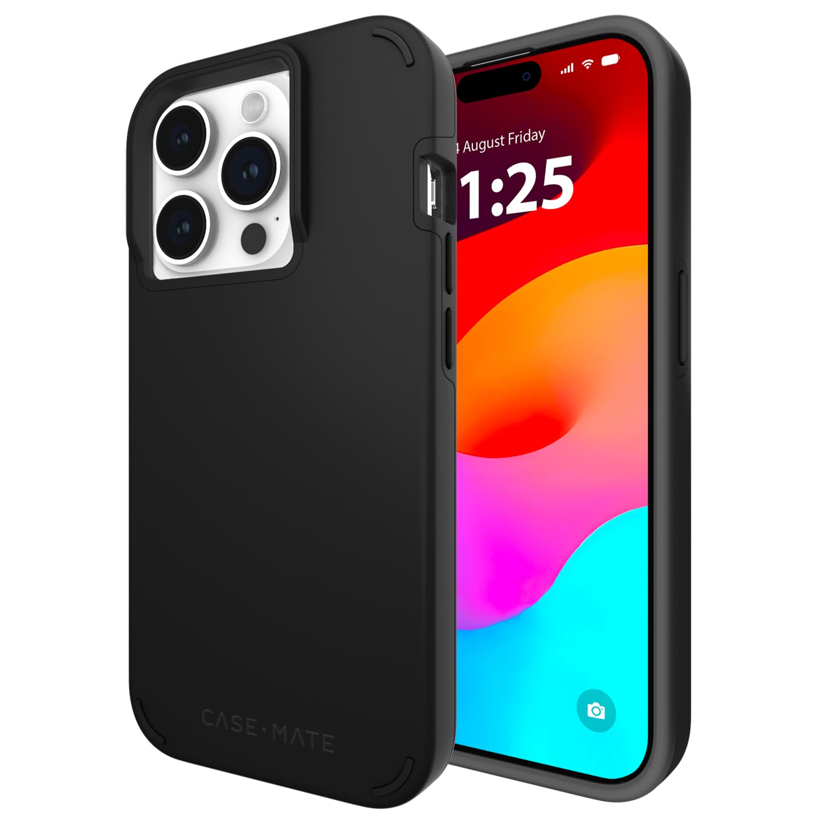 Case-Mate Tough Duo iPhone 15 Pro Case - Black [12ft Drop Protection] [Wireless Charging Compatible] Phone Case for iPhone 15 Pro 6.1", Shockproof Material, Anti Scratch Coating, Cushioned Corners