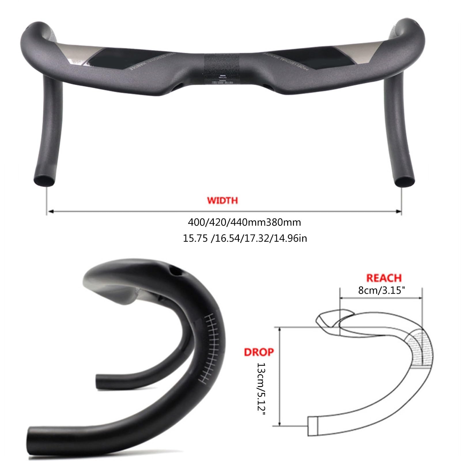Guidon intégré pour vélo - Guidon intégré - Vélo en fibre de carbone