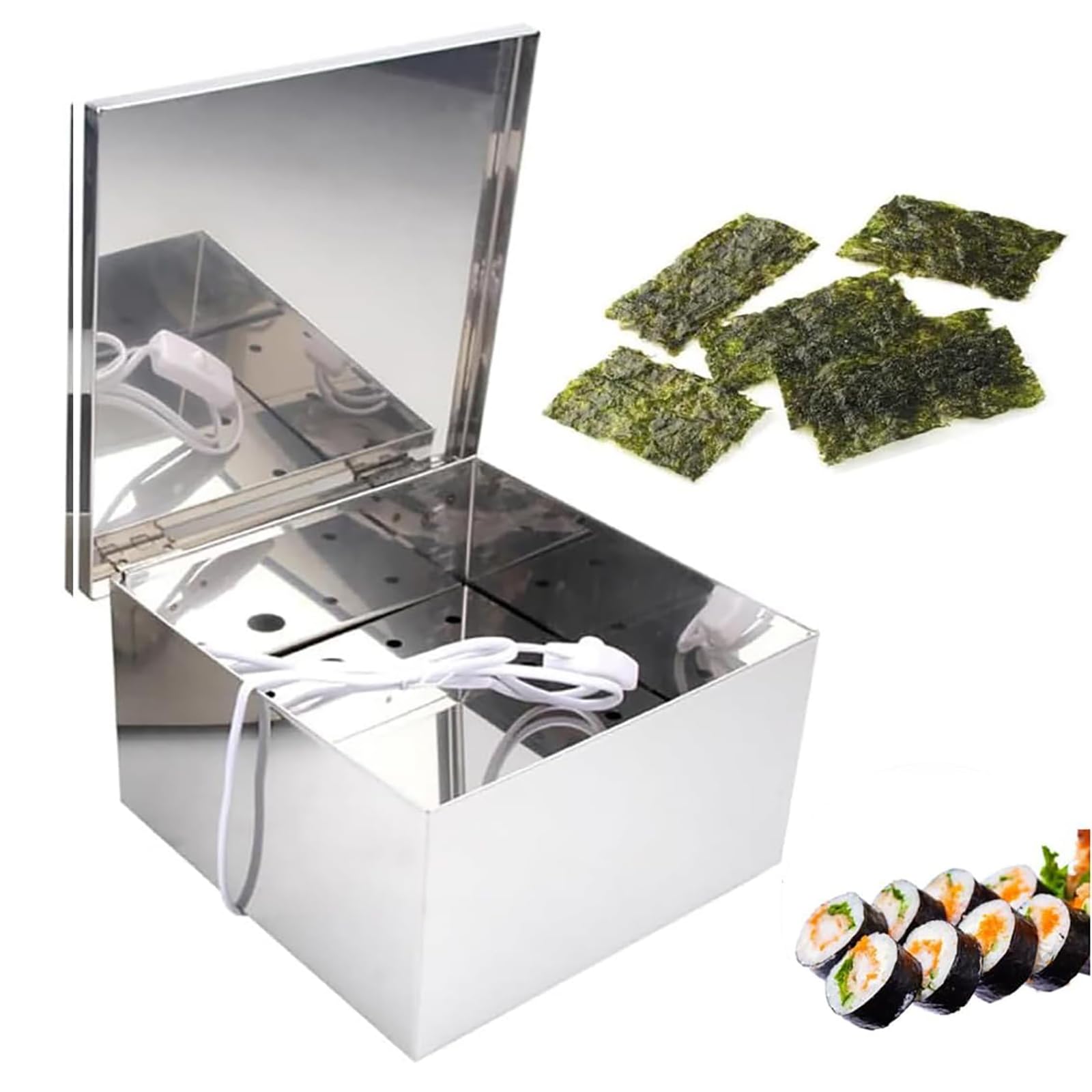 Horno de algas, caja de secado de algas marinas con función de secado, temperatura ajustable y rendimiento de aislamiento térmico, calefacción de algas marinas hace que sea crujiente para el
