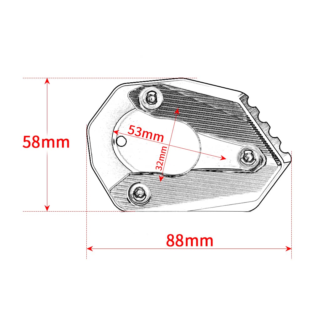 Modeer Compatibile con Z900 2017 – 2025, piastra di prolunga CNC, supporto laterale Pad Z 900 Z900 accessori (nero)