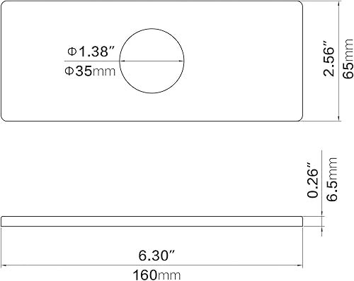 Miniatura 6 de KAIYING Placa de cubierta de agujero de 6 pulgadas para fregadero de baño, placa de escudete de grifo de baño 3 a 1, rectangular, acero inoxidable