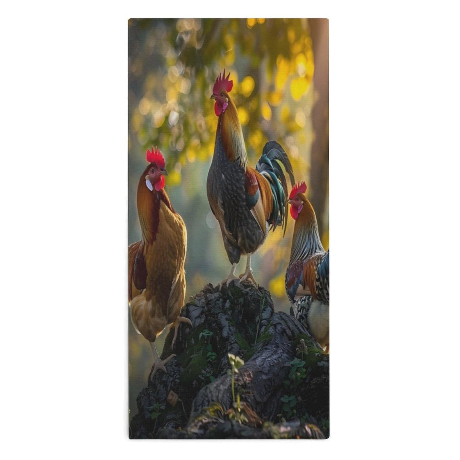 TXFBTRFSA Farm Animal Chicken Rooster Hand Towels for Adult Face Towel Bath Beach Swim Accessories