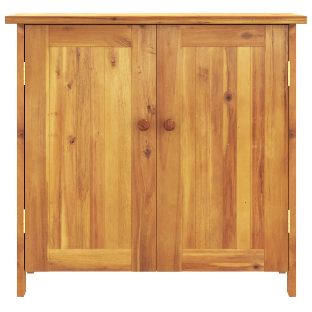 Armadio da giardino, 75 x 35 x 70 cm, in legno massiccio di acacia, robusto armadietto con ripiano e ripiano, versatile armadio in legno per giardino, terrazza, balcone e corridoio