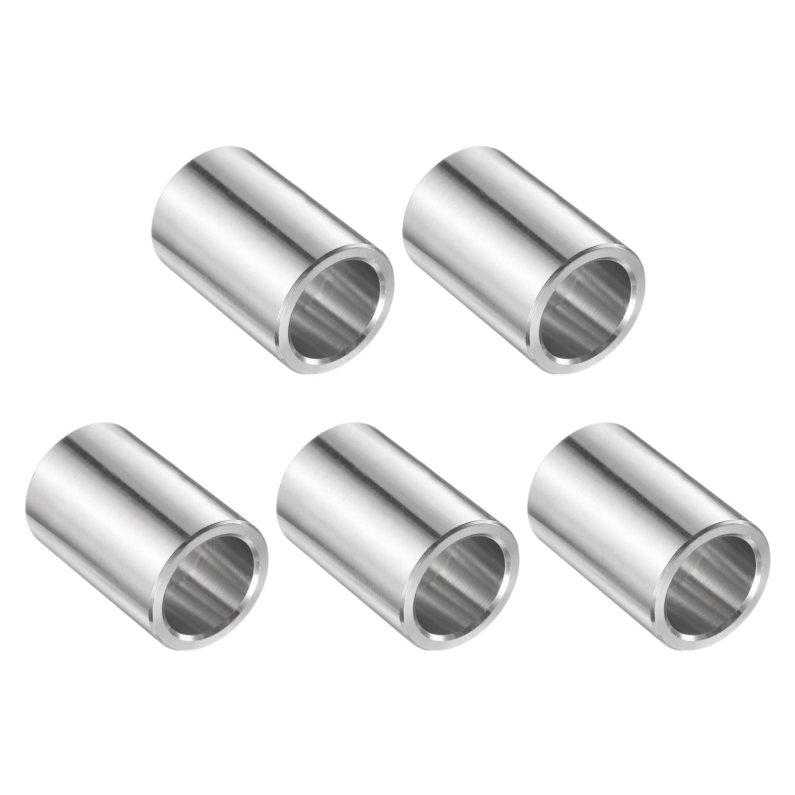 uxcell 5pcs Stainless Steel Spacer 3/4" Bore x 1" OD x 1-1/2" Length Screw Bushing Plain Finish Round Metal Spacer for 3/4" Screws Bolts and Rods