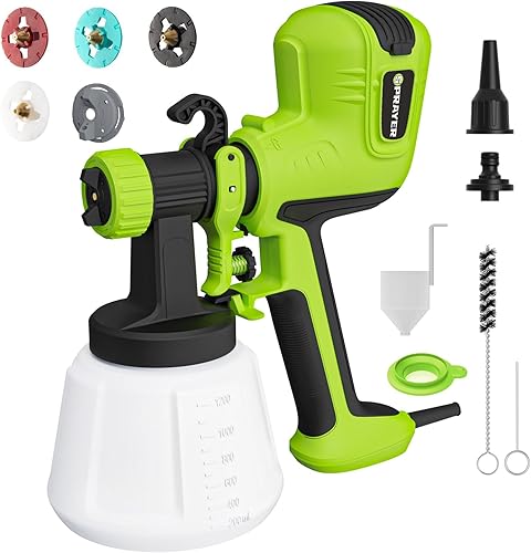 ELPIDIO - Pulverizador de pintura eléctrico HVLP de 700W, con juntas de limpieza y soplado, 4 boquillas de cobre y 3 patrones, pulverizadores de