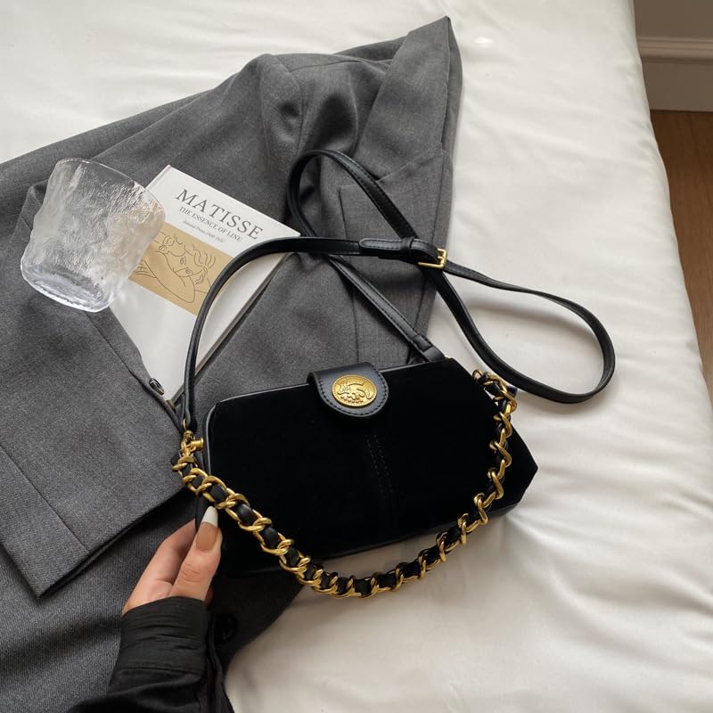 Women's Shoulder Bag with Gold Chain Strap Fetro Crossbody Small Square Bag Autumn and Winter All Fashion3