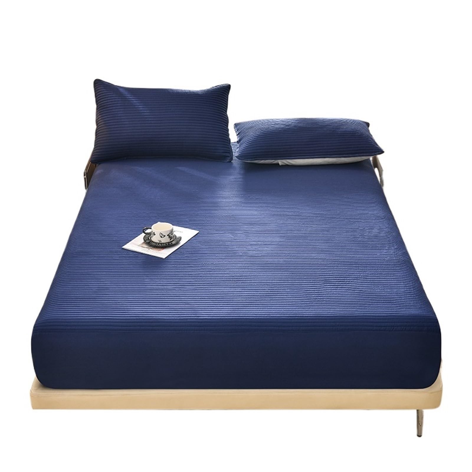 Protège-matelas imperméable bleu 90x200cm drap-housse