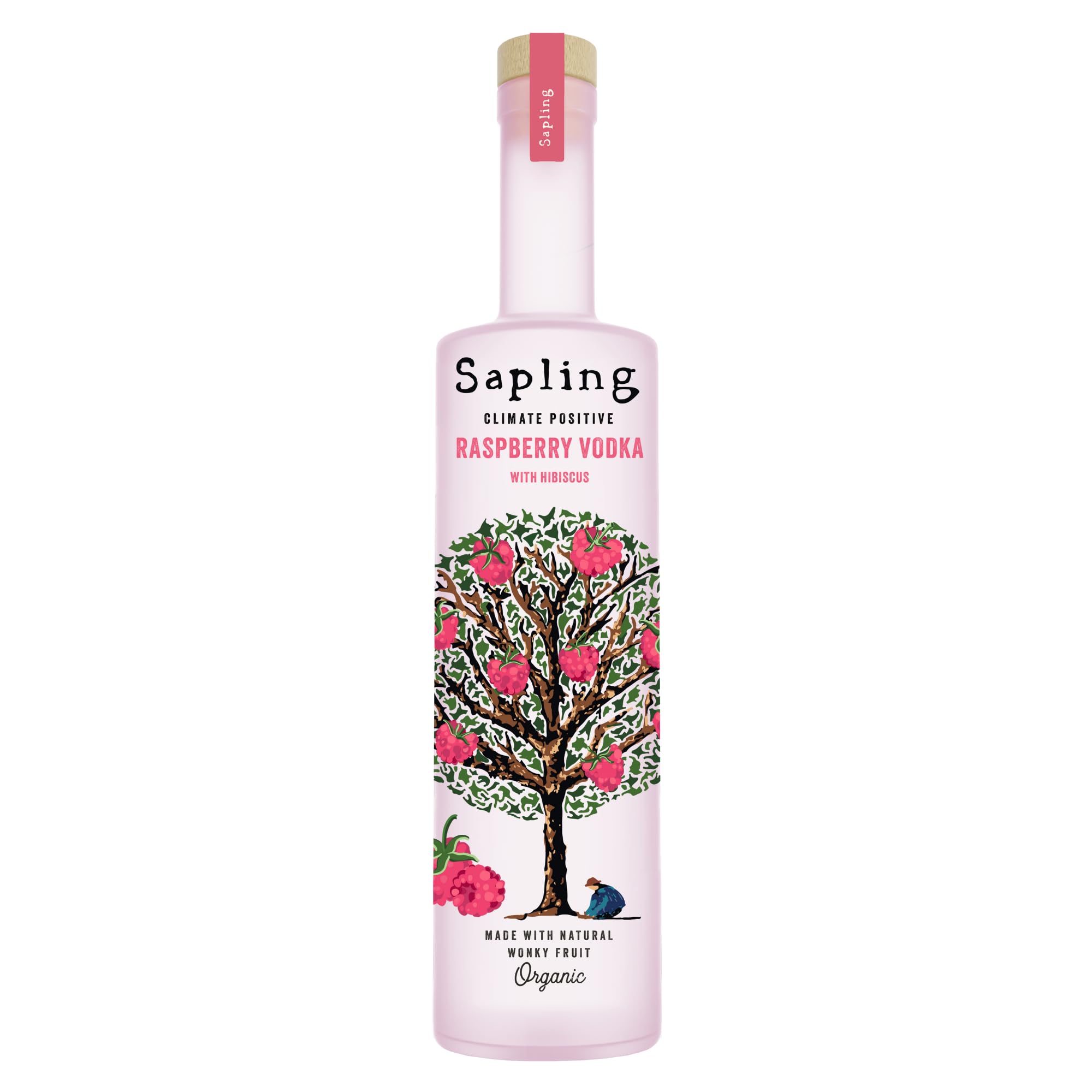 Sapling Raspberry Vodka with Hibiscus 70cl (ABV 40% Alcohol) – Premium Flavoured Organic Vodka | British Small Batch Production | A Sapling Tree is Planted for Every Bottle Sold