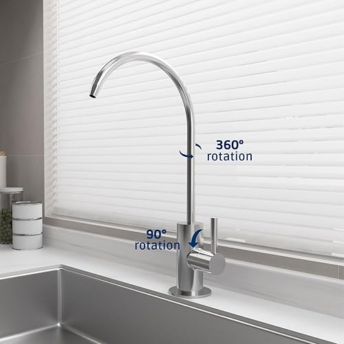 Miniatura 5 de Grifo de filtro de agua, Sistema de filtración de agua de ósmosis inversa, Grifo sin espacio de aire Ro, Grifo de agua potable de acero inoxidable