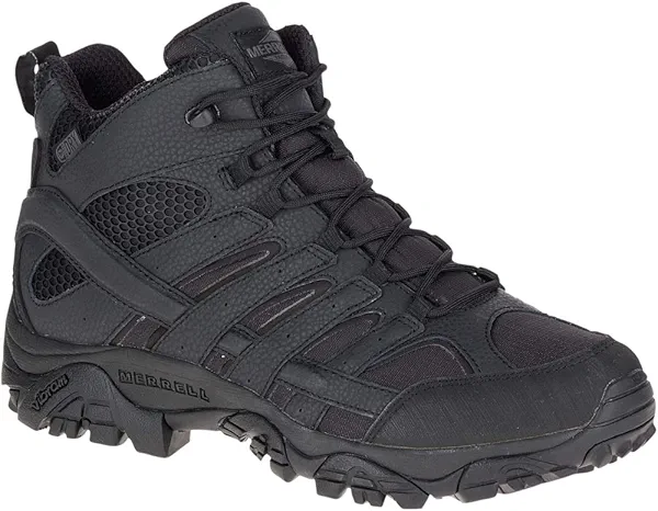 Merrell Men's Moab 2 Mid Tactical Waterproof Military Boot, Black, 8