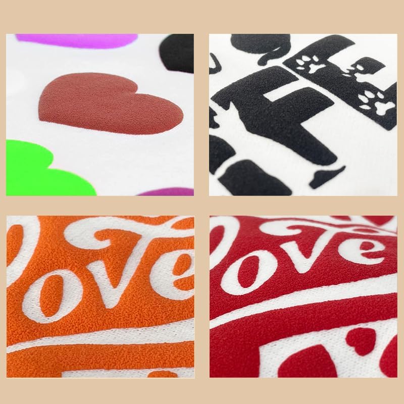 Miniatura 3 de Paquete de vinilo 3D de transferencia de calor 3D, paquete de vinilo de soplo de colores surtidos, 7 hojas de 12 x 10 pulgadas para camisas