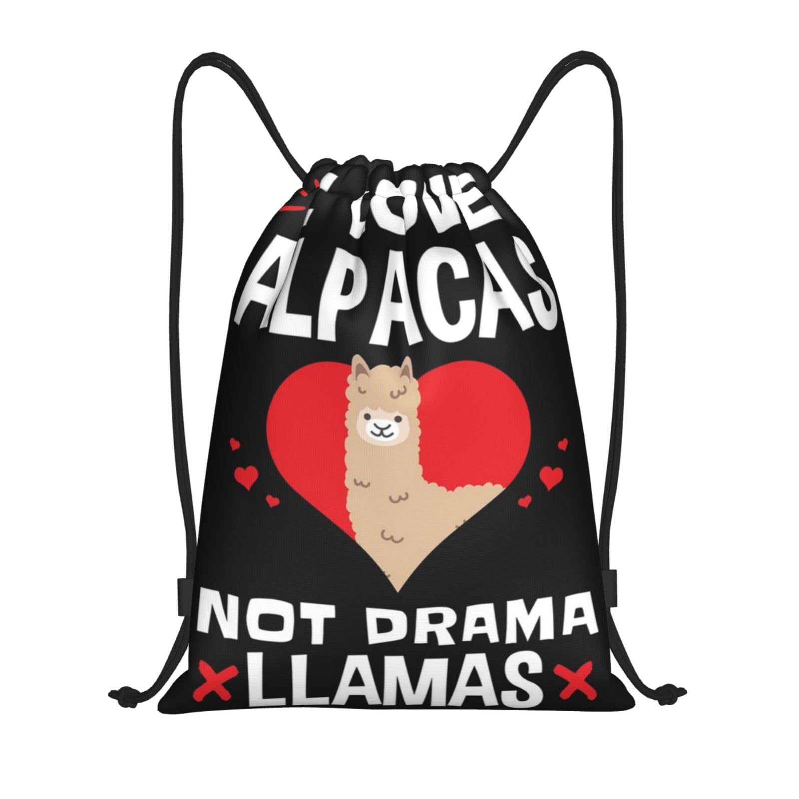 AABSTBFM I Love Alpacas Lightweight Drawstring Backpack | S - String Backpack Bags For Gym, Travel, Shopping, School, And More