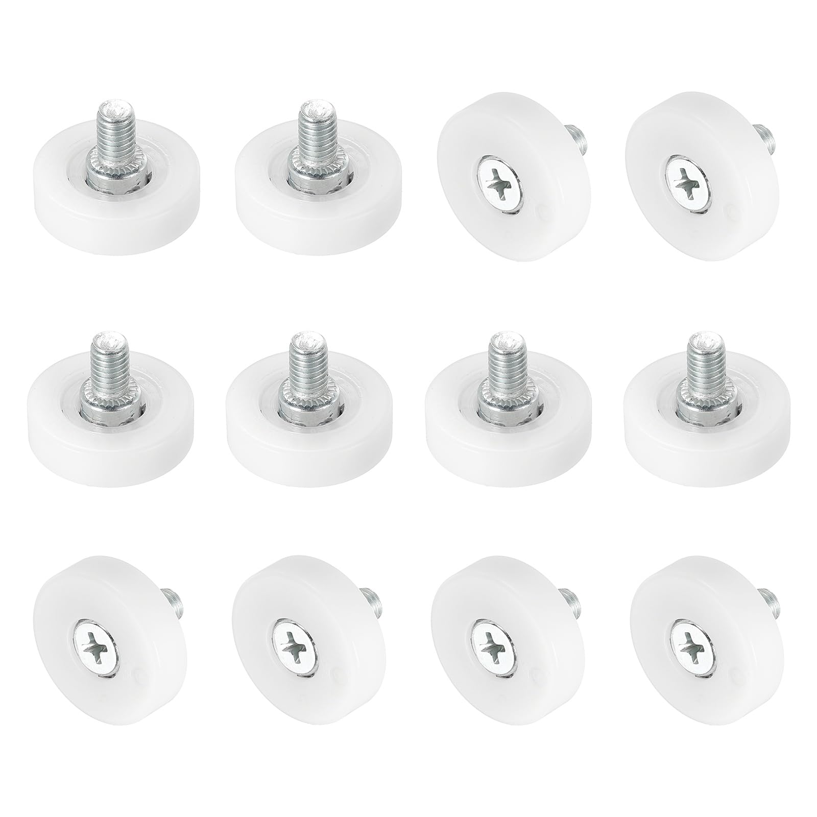 sourcing map Drawer Rollers Nylon Cabinet Drawer Pulley Replacement Wheels Bearing 25mm Drawer Positioning Roller Slide Guides for Furniture Parts Cupboard Wardrobe Pack of 12