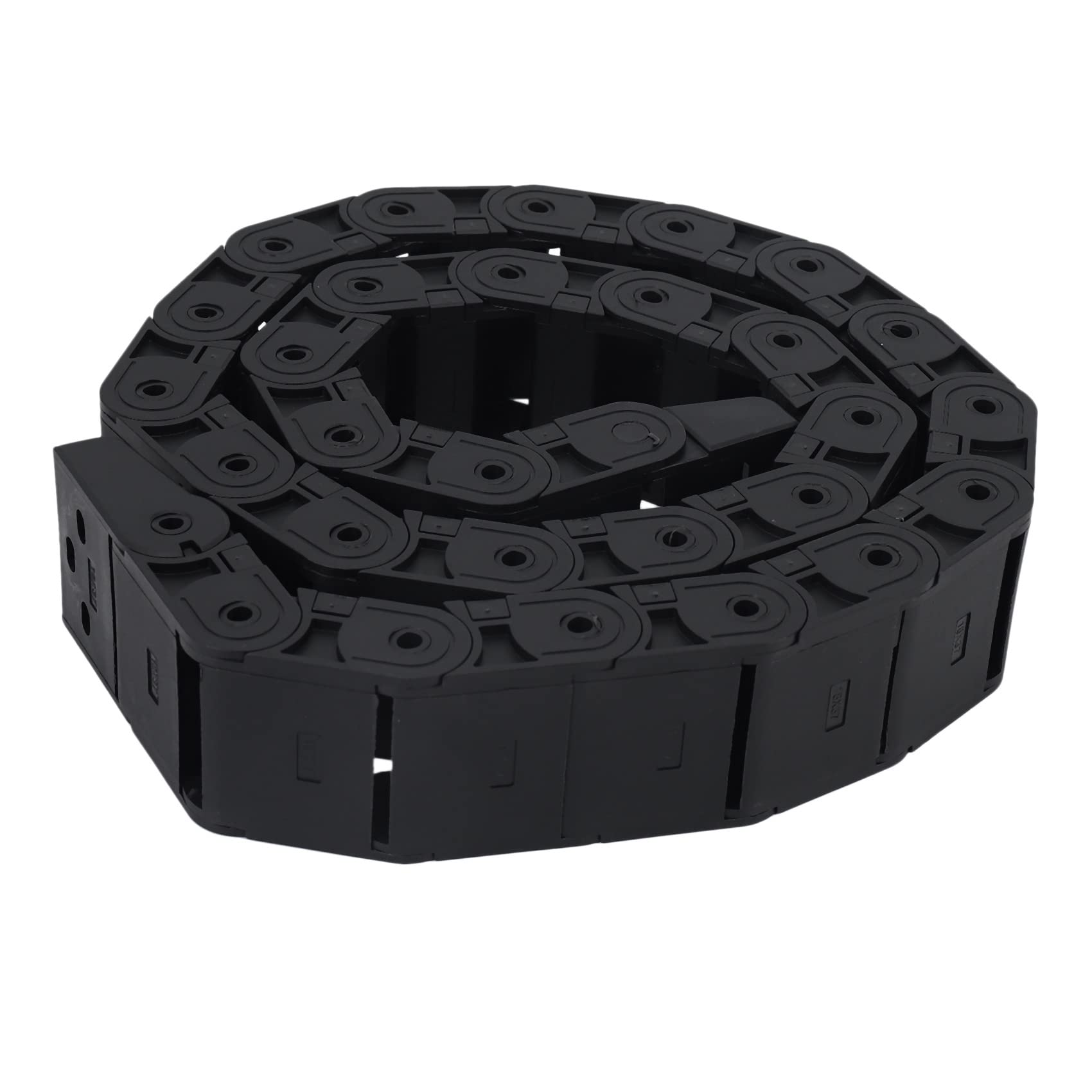 6 Piezas 18mm x 37mm Negro Flexible Cadena de Arrastre de Cable Semicerrada 1M 39.4 Pulgada