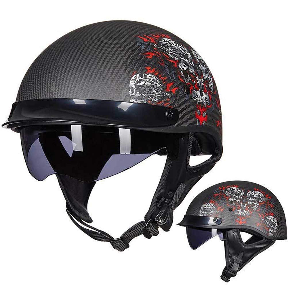 Buy BYOUQ Open Face Helmet Carbon Fiber DOT Certified Motorcycle Jet