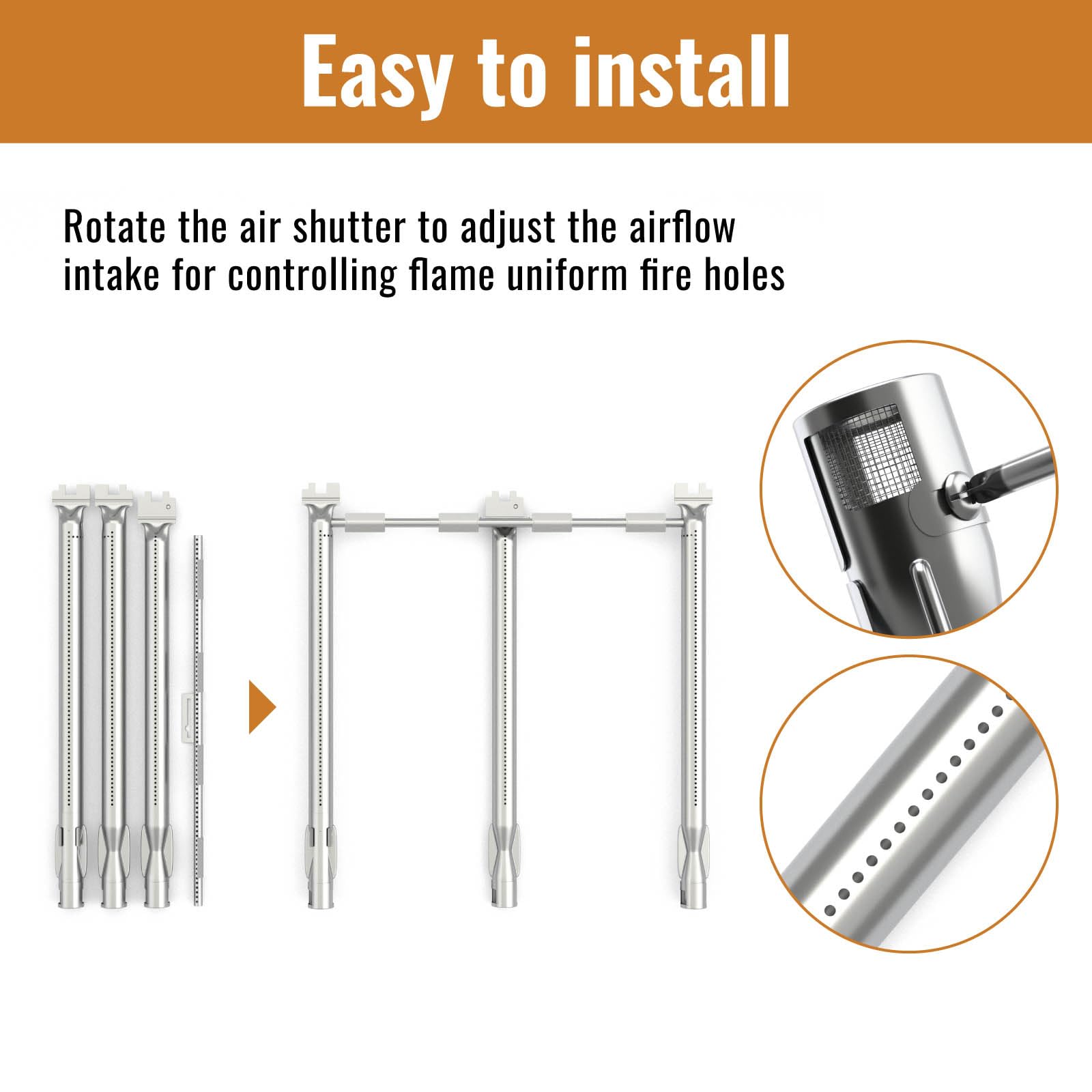 Rotaie Aromatiche Per Weber Spirit - In Acciaio Inox, Compatibili Con Serie 300 Dal 2013, Confezione Da 5 - Foto 4