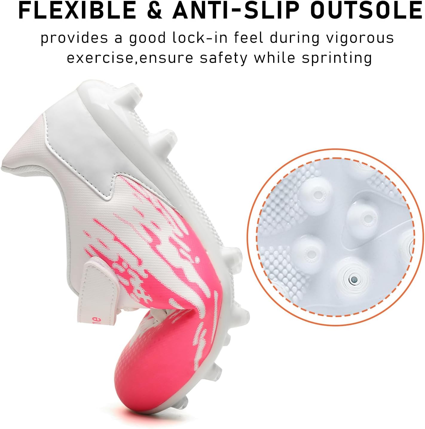 Kids Soccer Cleats Boys Girls Athletic Outdoor Youth Football Shoes Running & Training Lightweight Baseball Shoes(Little Kid/Big Kid) - Image 3