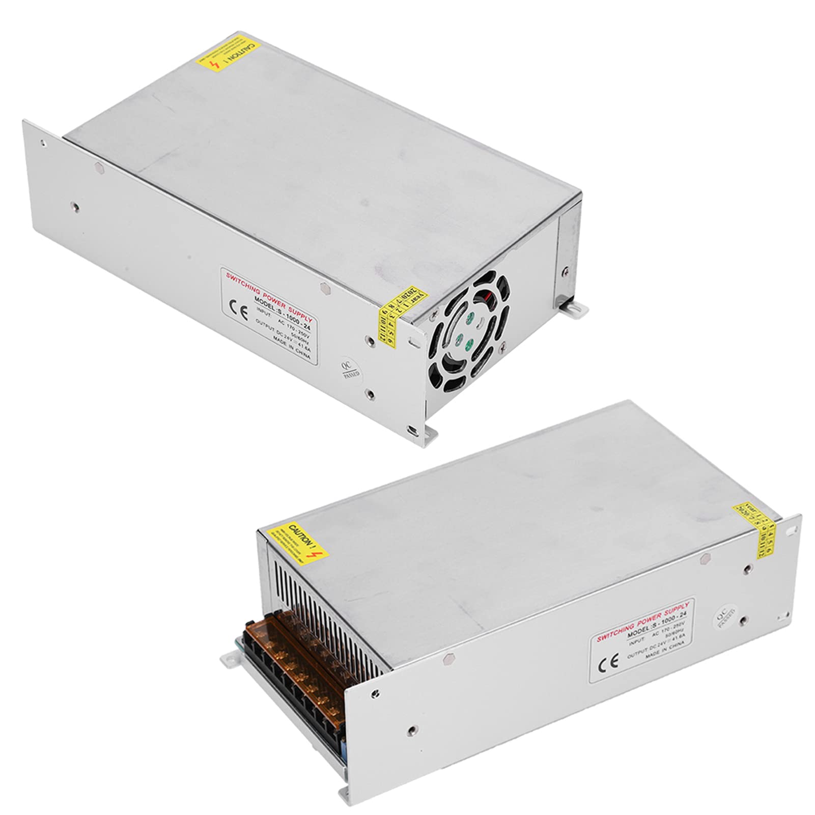AUNMAS Zasilacz Impulsowy Transformator Regulowany ze Stopu Aluminium DC 24 V 100 W Przeciążenie Zabezpieczenie Przed Zwarciem do Taśmy LED Drukarka 3D Radio CCTV Sprzęt Przemysłowy (S-1000-24