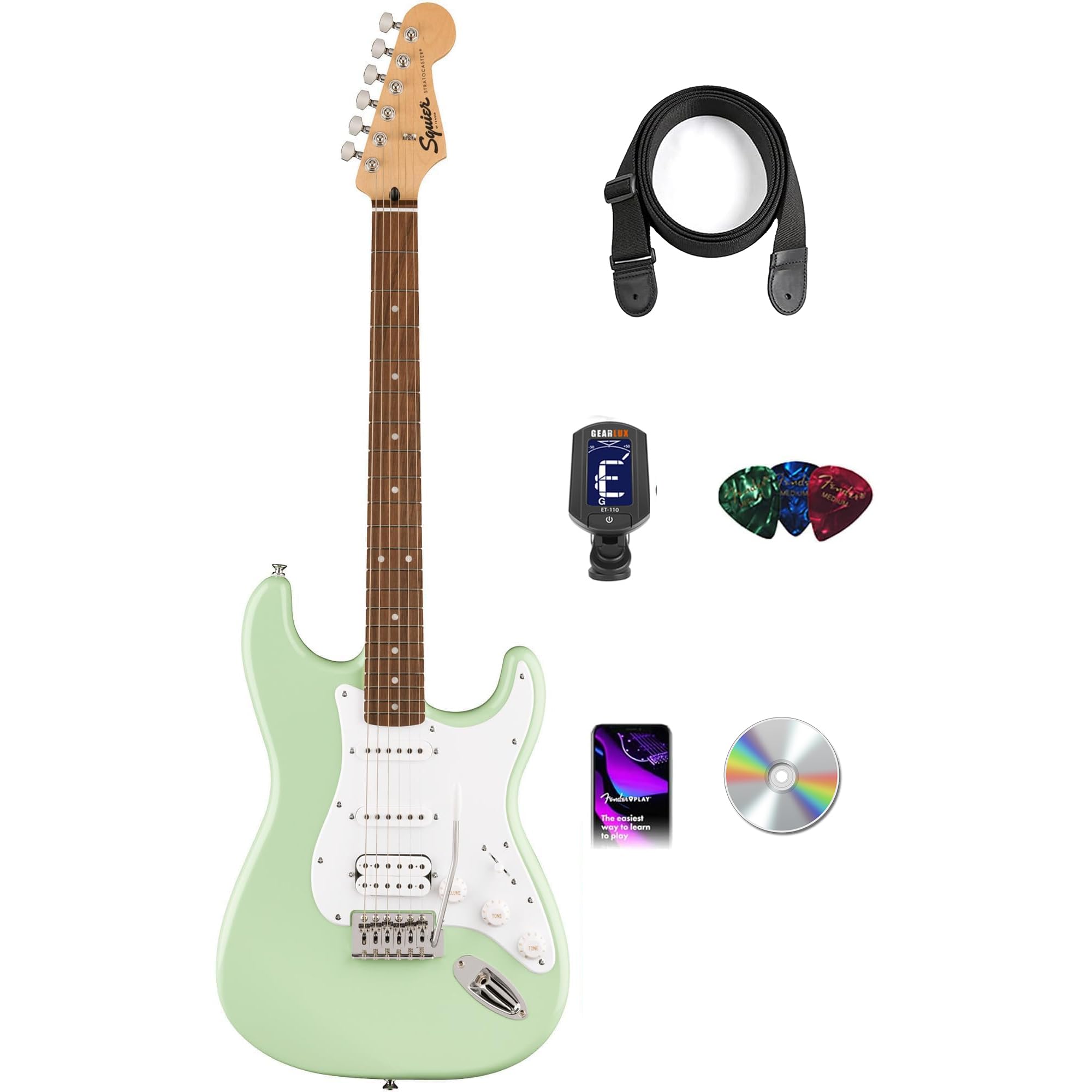 Amazon.com: Fender Squier Sonic Stratocaster HSS - Surf Green