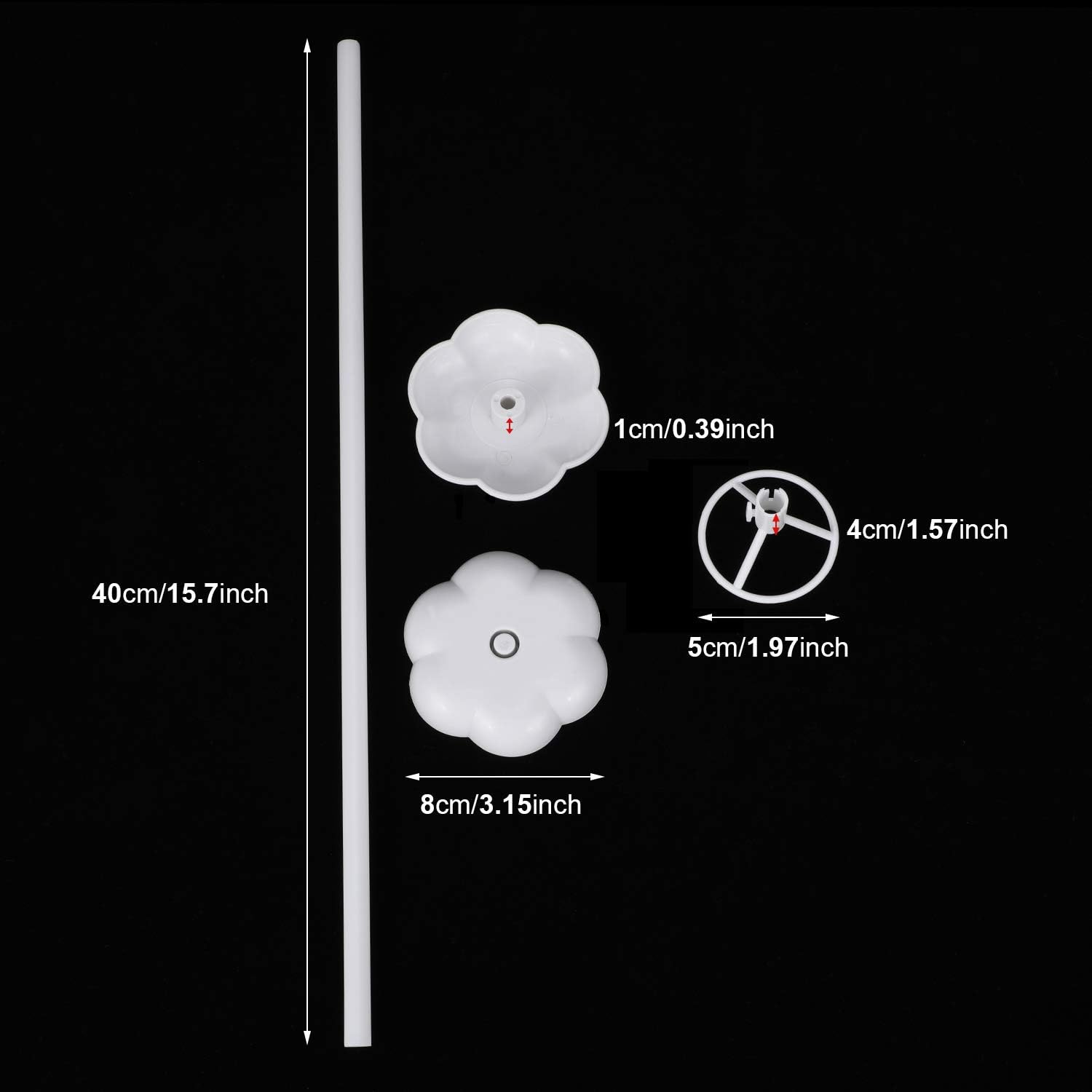 Chinco 12 Pieces Balloon Stick Stand Balloon Cup with Pole Table Desktop Stand Base Support Holder for Wedding Birthday Party Supplies(12 Pieces)