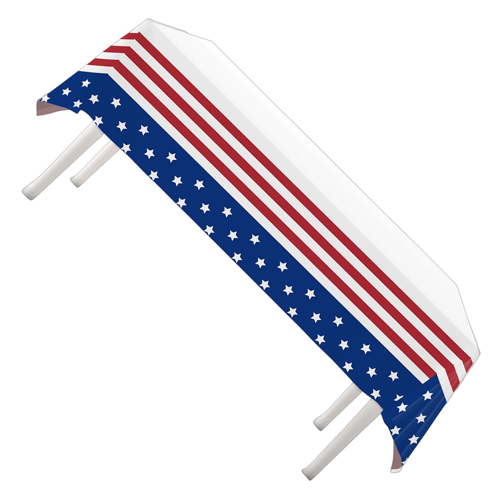 Msioytog Washable Three Colored Celebration Tabletop Protectors 274cm Tear Proof for Home and Outdoor Use Family Gathering Patriotic Tablecloth