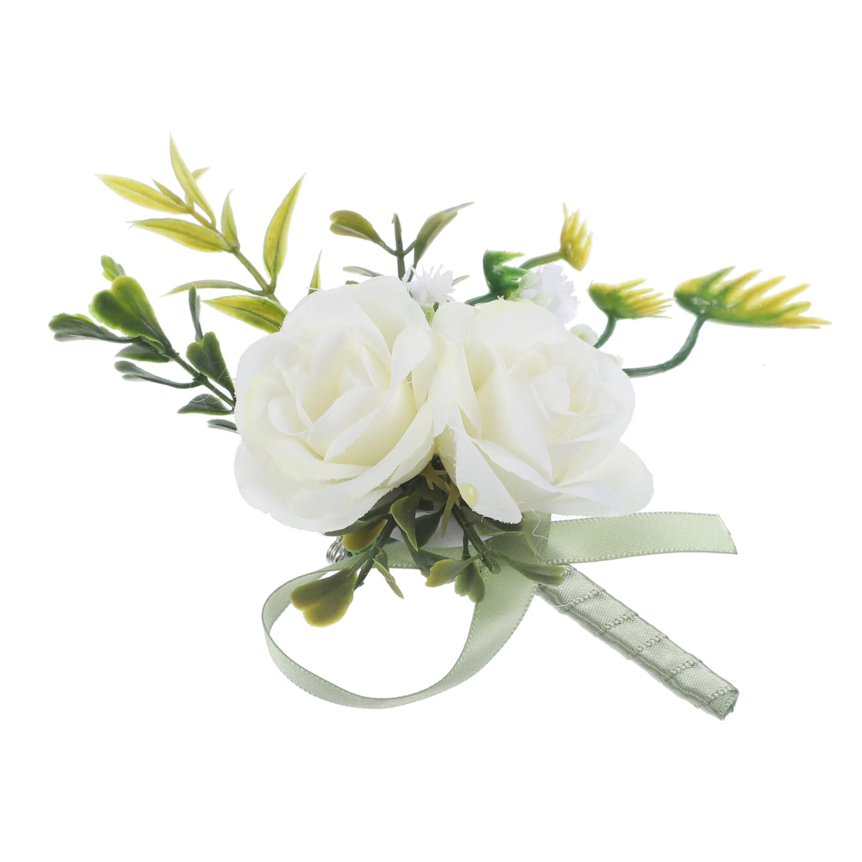 COLLBATH Ramillete De Flores Cochecito De Muñeca Decoración para Hombres Ramillete para La Boda Boutonniere De Bolsillo para Hombres Decoración De Flores De Boda Boutonniere De La Boda Seda