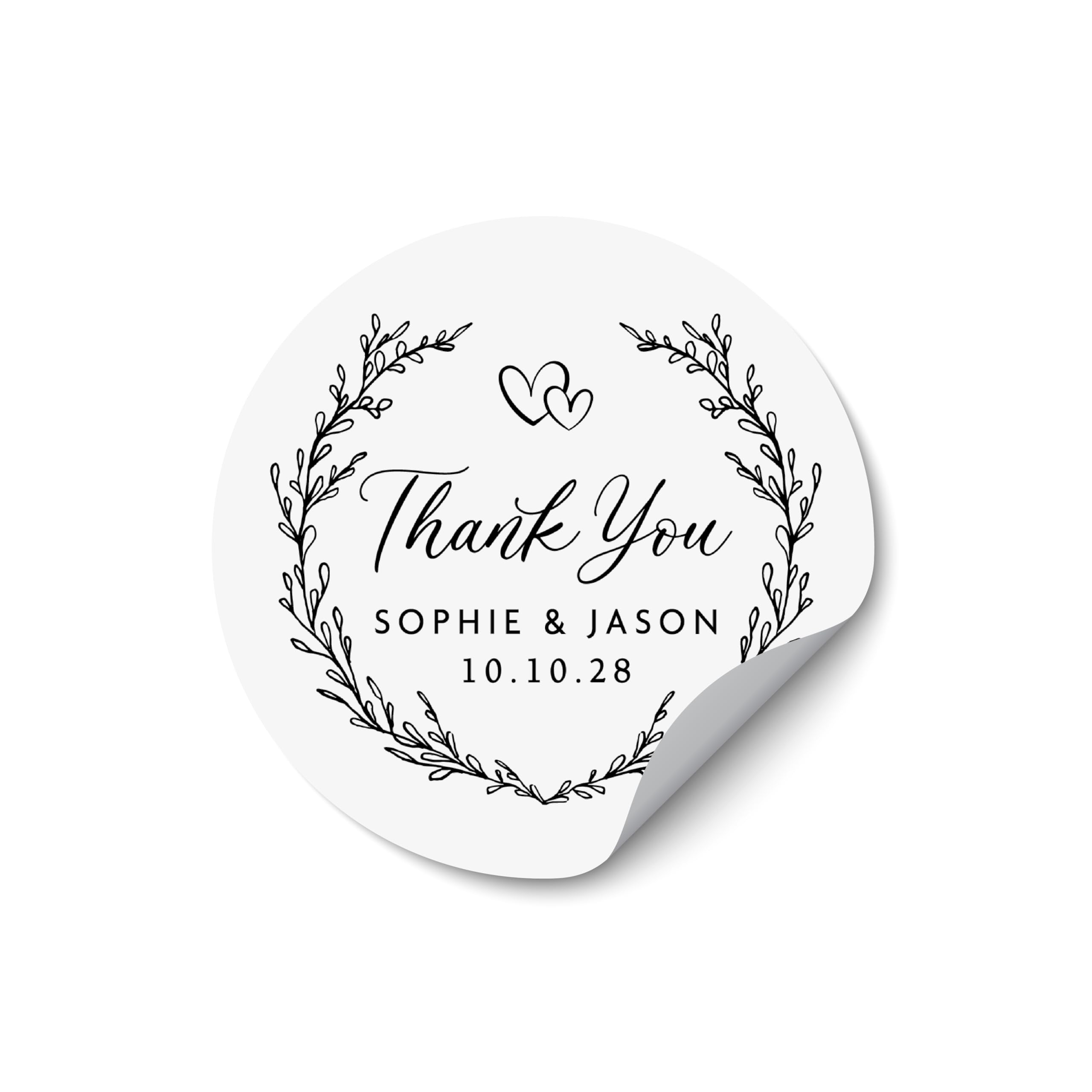 Gold Foil Monogram Stickers Personalized Clear Labels for Wedding Envelopes and Favors - RW46