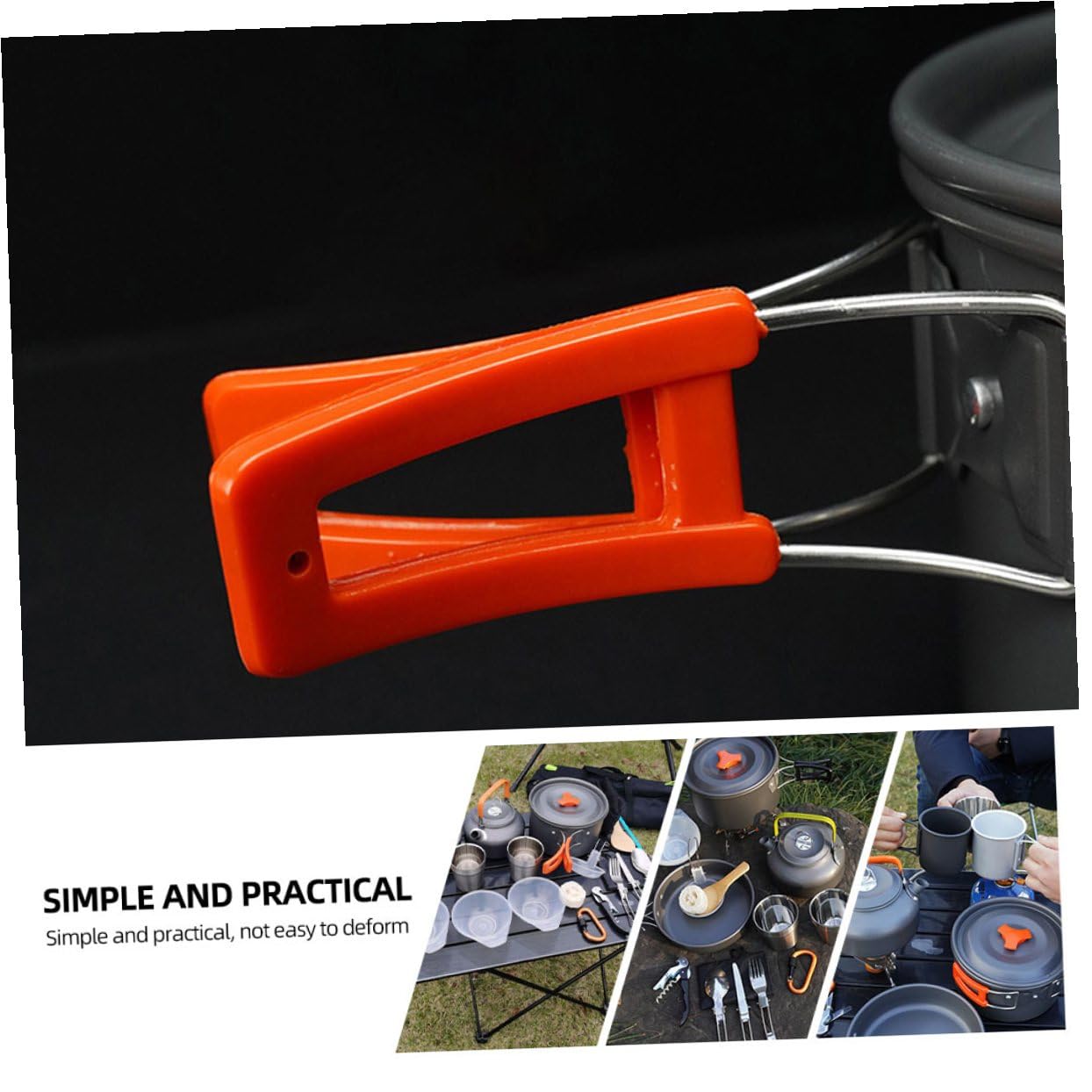BESPORTBLE Ustensiles Cuisine de Camping Ensemble Cuisine D'extérieur Poignée Anti-brûlure Portable en Alliage D'aluminium Pratiques pour Activités en Plein Air