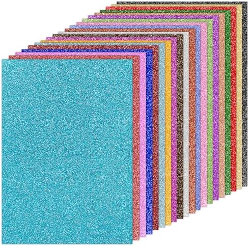 APOMOONS Glitzerpapier 20 Blatt - Gold & Silber Bastelpapier 30x20cm