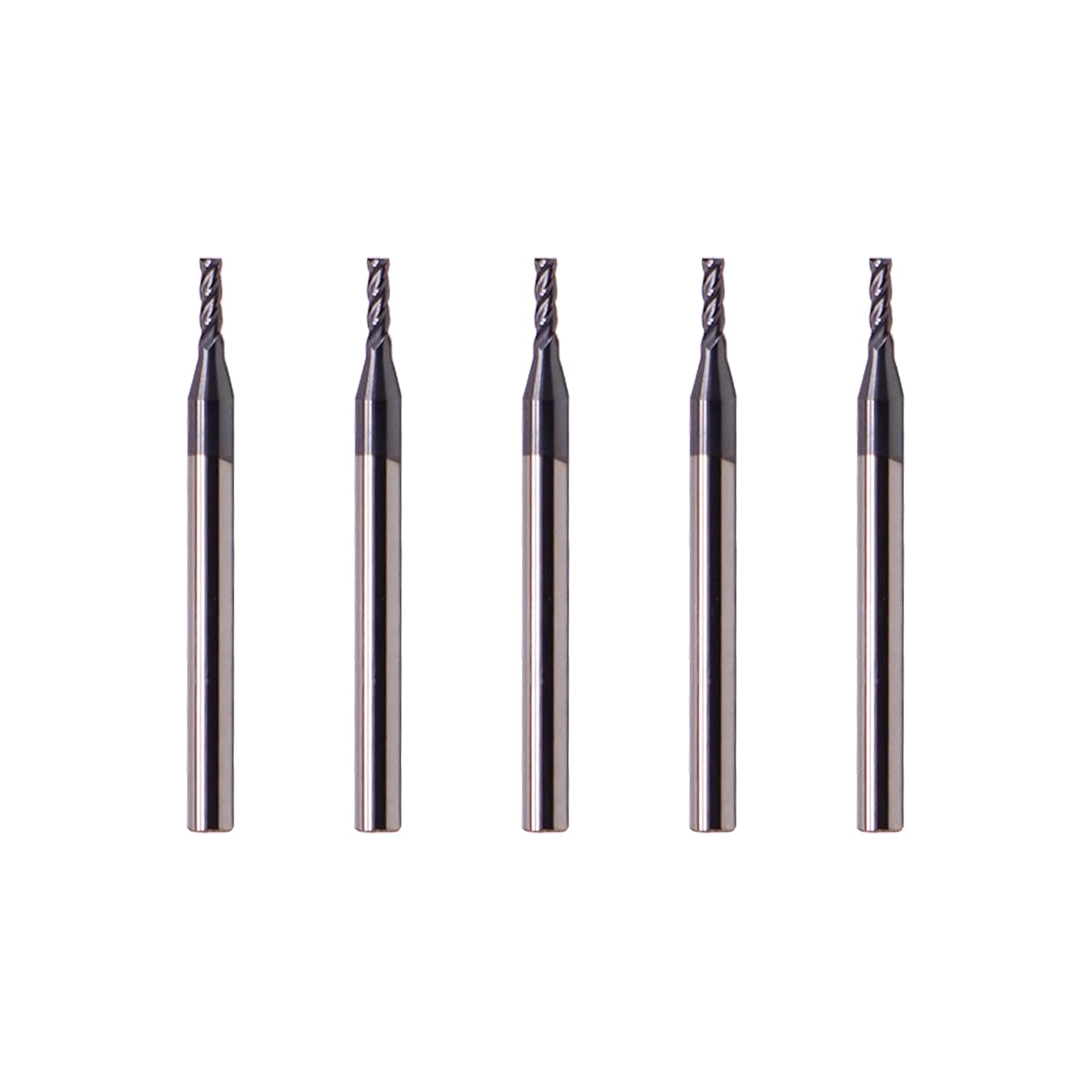 Carbide Square End Mill - 4 Flute - 5/64"-4T (5 Piece, 5/64") - for Milling Alloy Steels, Hardened Steel, Metal & More – Mill Bits Sets for DIYers & Professionals by LU&MN