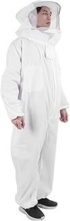 Terno De Apicultura, Terno De Abelha Para Homem Terno De Apicultor Para Homem Jaqueta De Apicultura De Peça única Roupa Protetora Com Zíperes Duplos Suprimentos De Apicultura Branco
