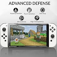 Vista 3 de Paquete de 2 protectores de pantalla de vidrio templado para Nintendo Switch OLED