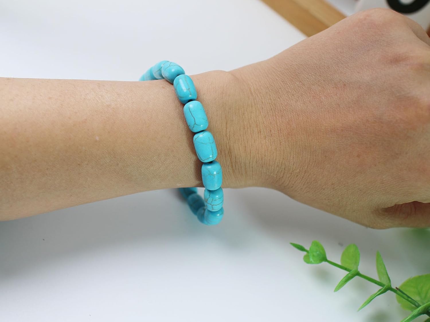 Turquoise Stone Cylinder Beads for Jewelry Making - 200pcs 8x12mm Blue Tube Spacer Beads Bulk for Necklace, Bracelet, Keychain, Hair, Lanyard & DIY Craft Supplies - Image 5