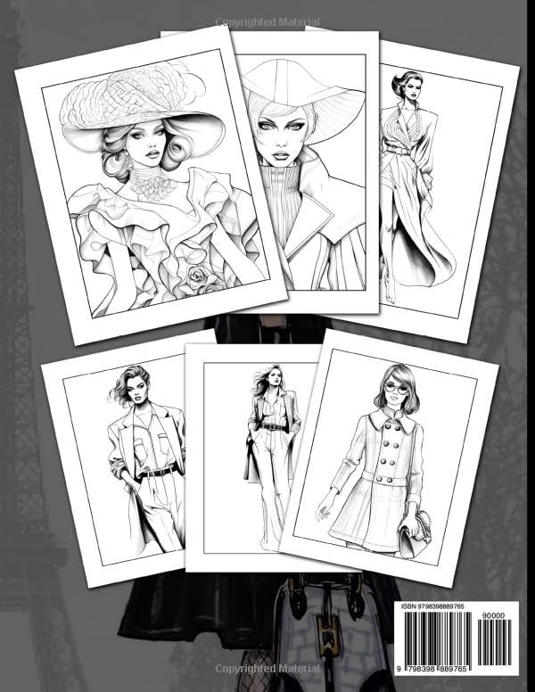 High Fashion Coloring Book: Fashionable Outfits Coloring Pages with Sketches Of Style Illustrations Special Gift For All Ages Fun & Relaxation image 3