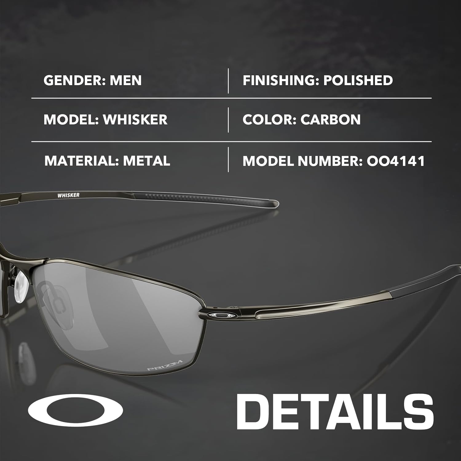 Oakley WHISKER OO4141 Oval Shape Sunglasses With Official Eyewear Kit