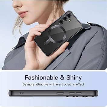 CONSTRAIN - Samsung Galaxy A54 ile uyumlu Kılıf Magsafe ile uyumlu Wirelles Şarj Destekli Parlak Renkli Kenarlı Arkası Şeffaf Silikon