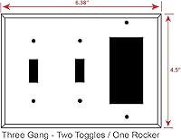 Vista 22 de Art Plates - Decorative Light Switch Plate Cover Plate - Decorative Metal Wall Plate - Combo: Decora - Toggle - Dark Blue Mexican Talavera Tile