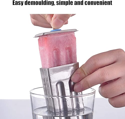 Miniatura 3 de 3 moldes de paletas de acero inoxidable, máquina de paletas de hielo con soporte de acero inoxidable, 55 varillas, 10 bolsas de almacenamiento, kit