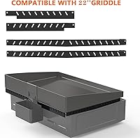 Vista 6 de Protector de viento mejorado para parrilla Blackstone de 22 pulgadas, pantallas magnéticas de acero inoxidable para proteger la llama y retienen