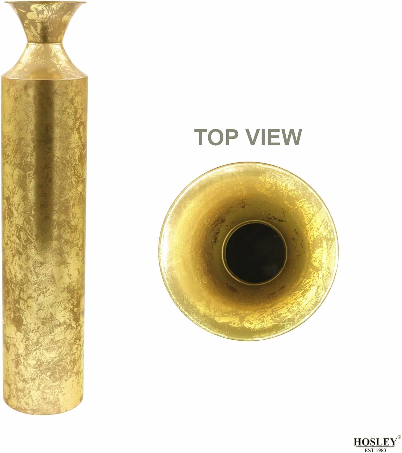 Hosley Decorative Gold Metal Tall Floor Vase. Ideal Gift for Floral Arrangements Weddings Party Spa Reiki Meditation Settings O5 (27.25" High)
