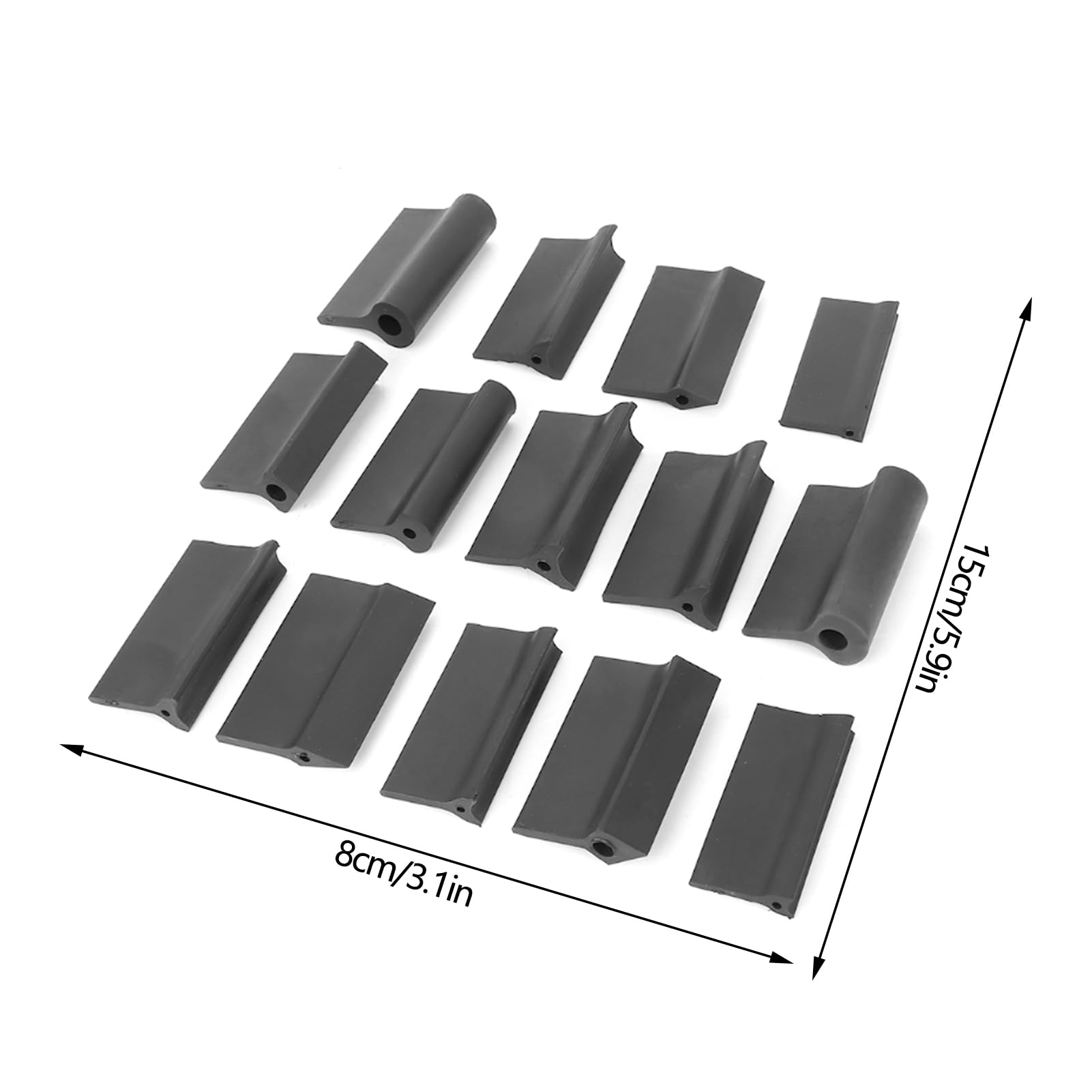 Juego de 14 almohadillas de lijado de contorno flexibles - Bloques de lijado de goma para carpintería y pulido automotriz