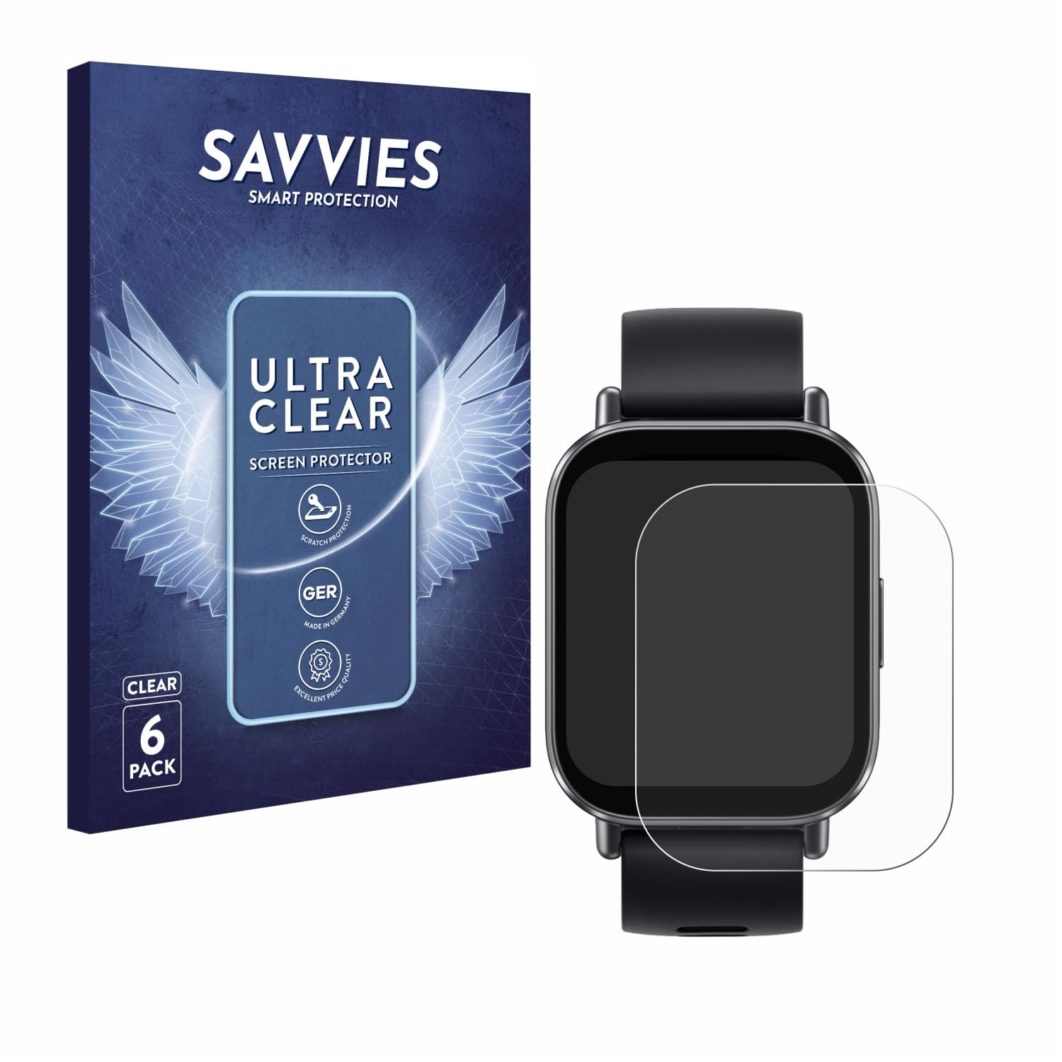 Savvies Displayschutzfolie für Xiaomi Redmi Watch 5 Active – 6 Stück, Ultra-Clear