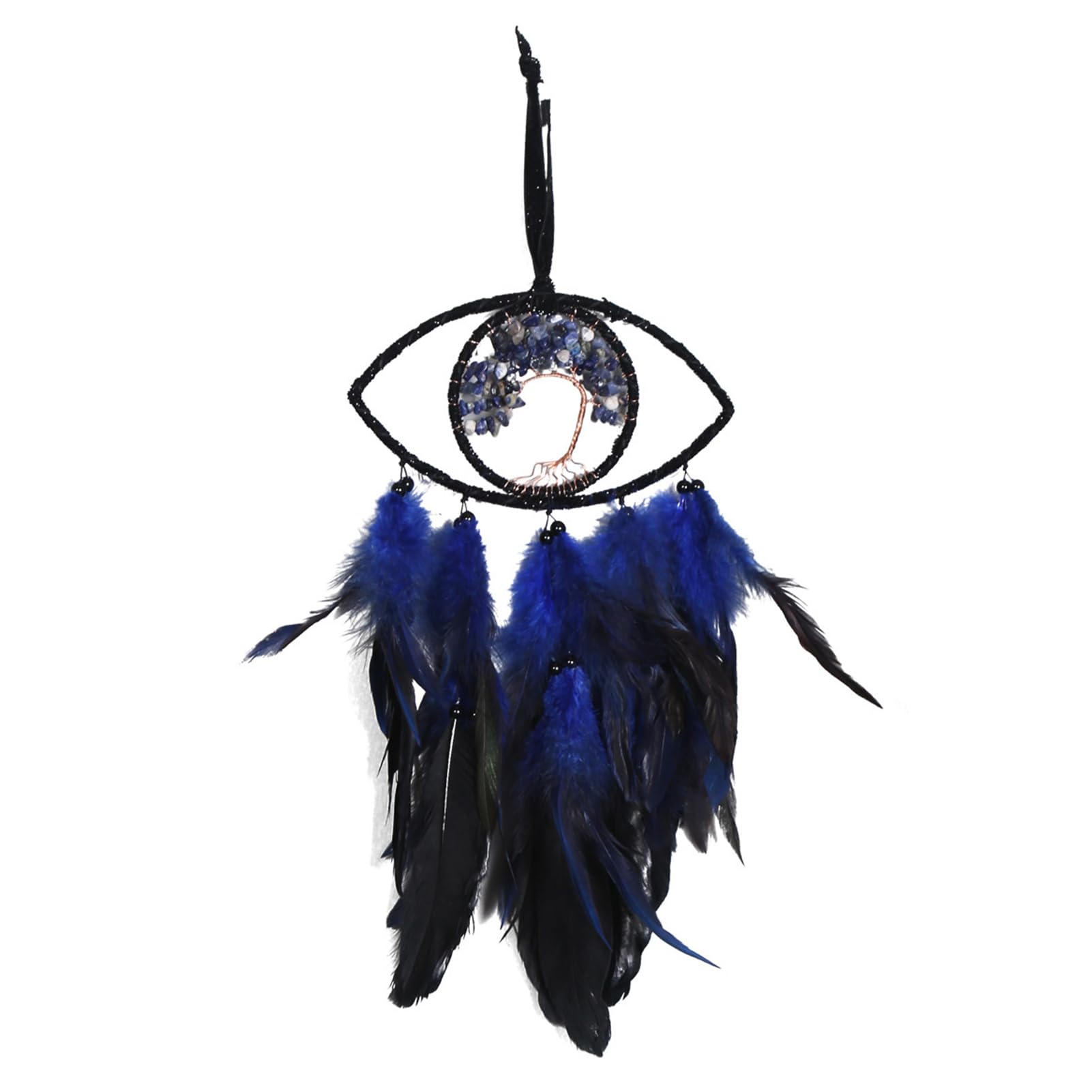 Feather Evil Eye Dream Catcher Natural Handmade Materials Moderate Size, Home Ornaments Craft Gift for Bedroom, Dream Catchers for Bedroom Adult, Tree of Life Dream Catchers（Life Tree）