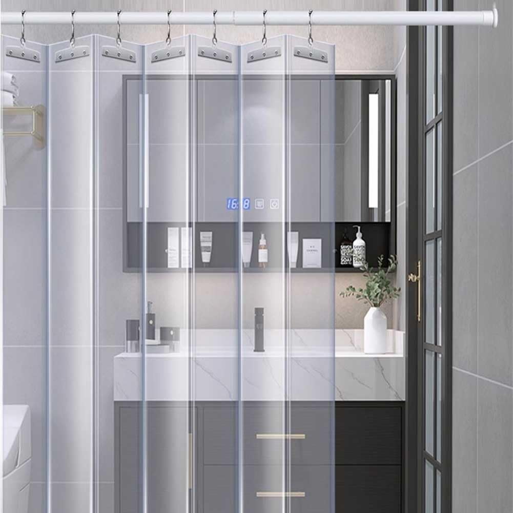 Rideau De Porte Pliant Coulissant En PVC, Rideaux Isolants Transparents Hot Melt Rideau De Porte Intégré Convient Pour La Maison, Magasin, Usine Push Pull À Sens Unique ( Couleur : Clair , Taille : 10