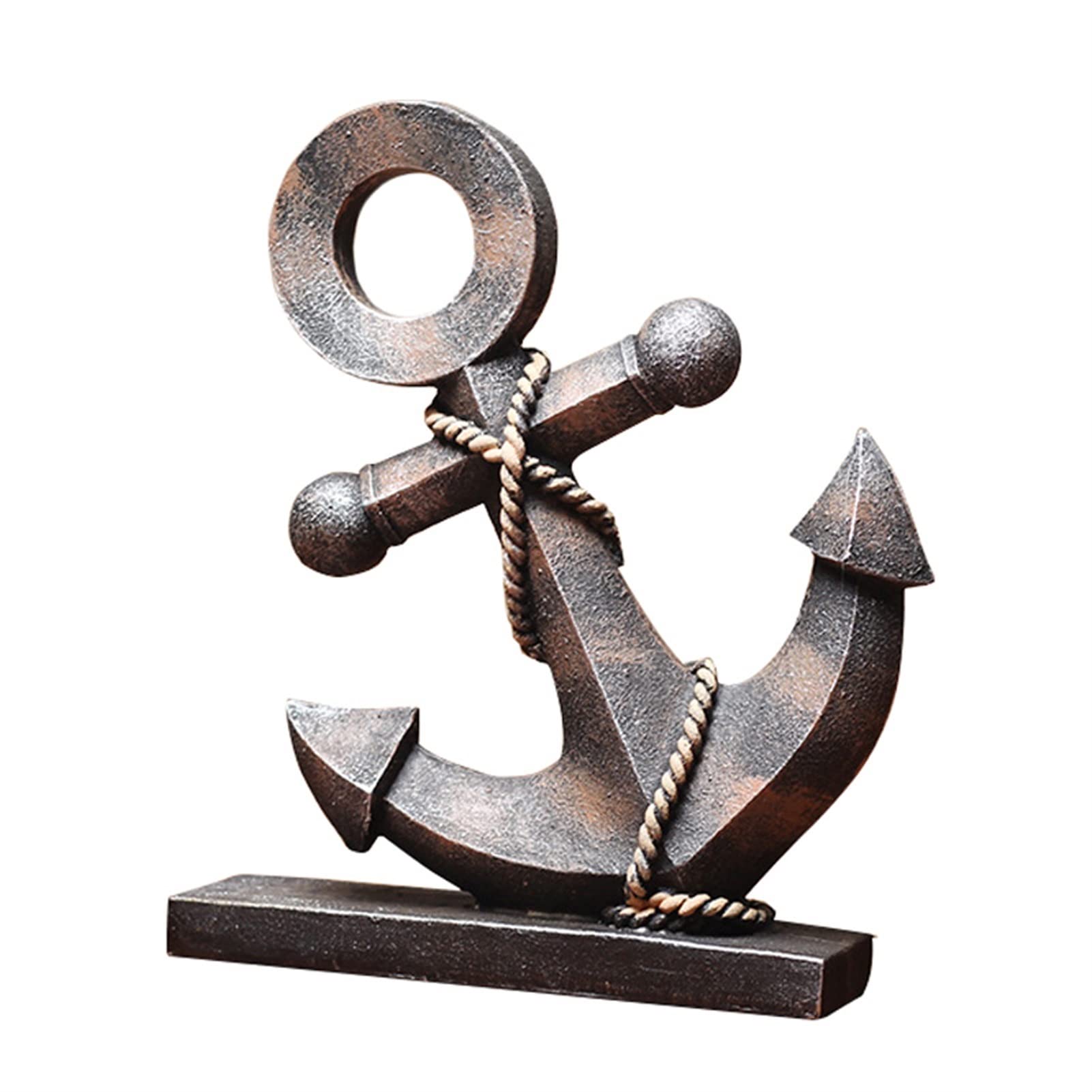 Meiiron Desk Decorative Ornaments, Retro Rudder Decor Ornaments Display Table Props for Living Room/Bar/American Furnishings Mediterranean-Style (Color : B)