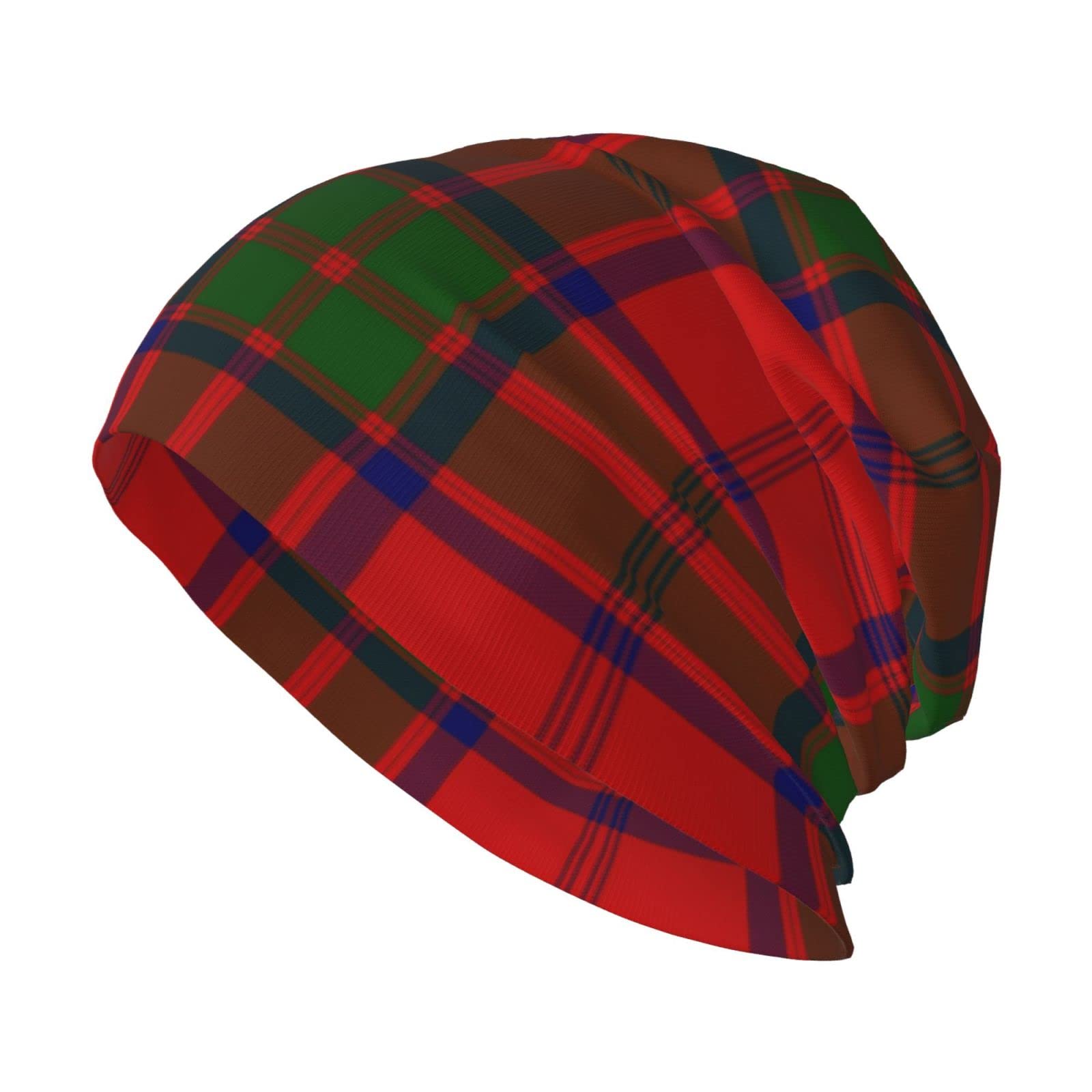Oudrspo Unisex Clan Grant Tartan Beanie Hat Warm Slouchy Knit Hat Headwear Gift For Adult