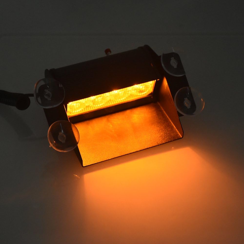 4x 12 LED Faro Luce Barra Luminosa Ambra Avvertimento Pericolo Cruscopio - Foto 5