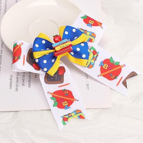 Miniatura 2 de 2 pinzas para el pelo para el regreso a clases, pinzas de cocodrilo ABC, pasador largo de grogrén para el primer día de escuela, jardín de infantes,