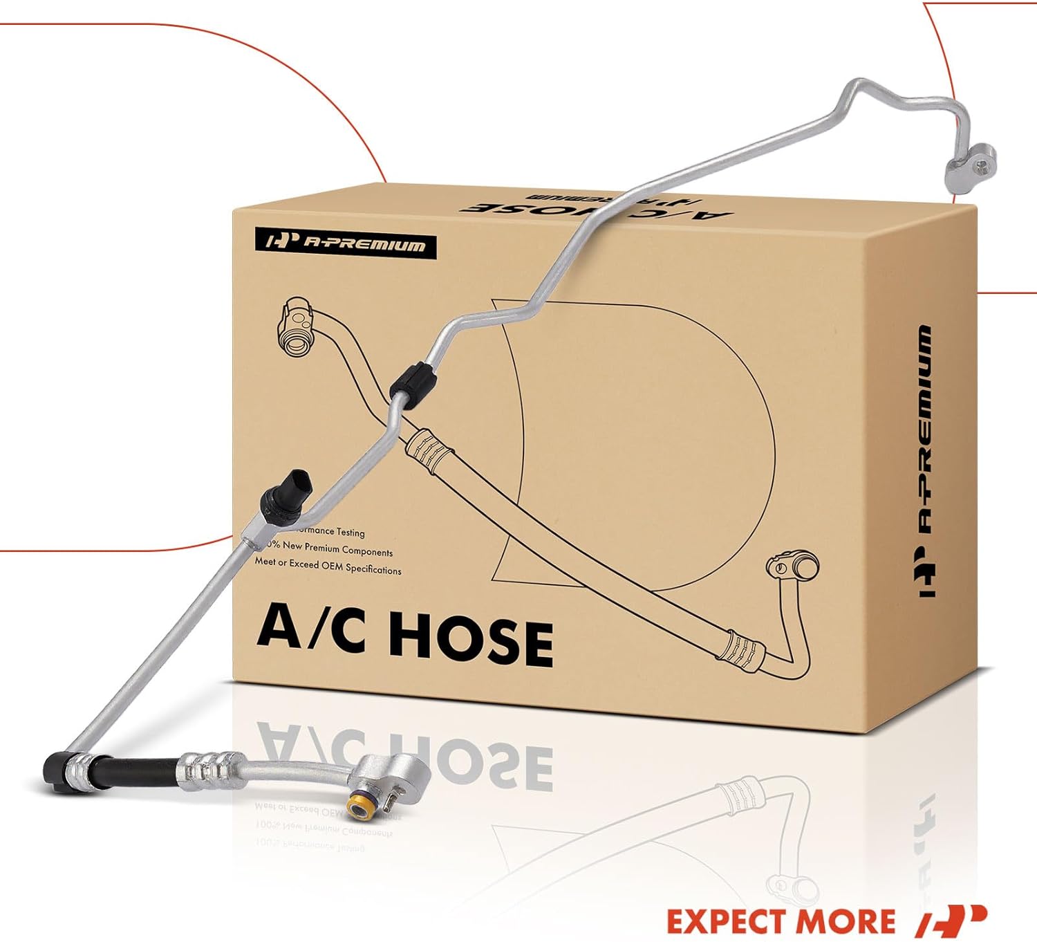 A-Premium A/C Discharge Line Hose Assembly Compatible with BMW 528i 2009-2011, E60 Series 530i 2010/2012-2013, 3.0L, Compressor to Condenser