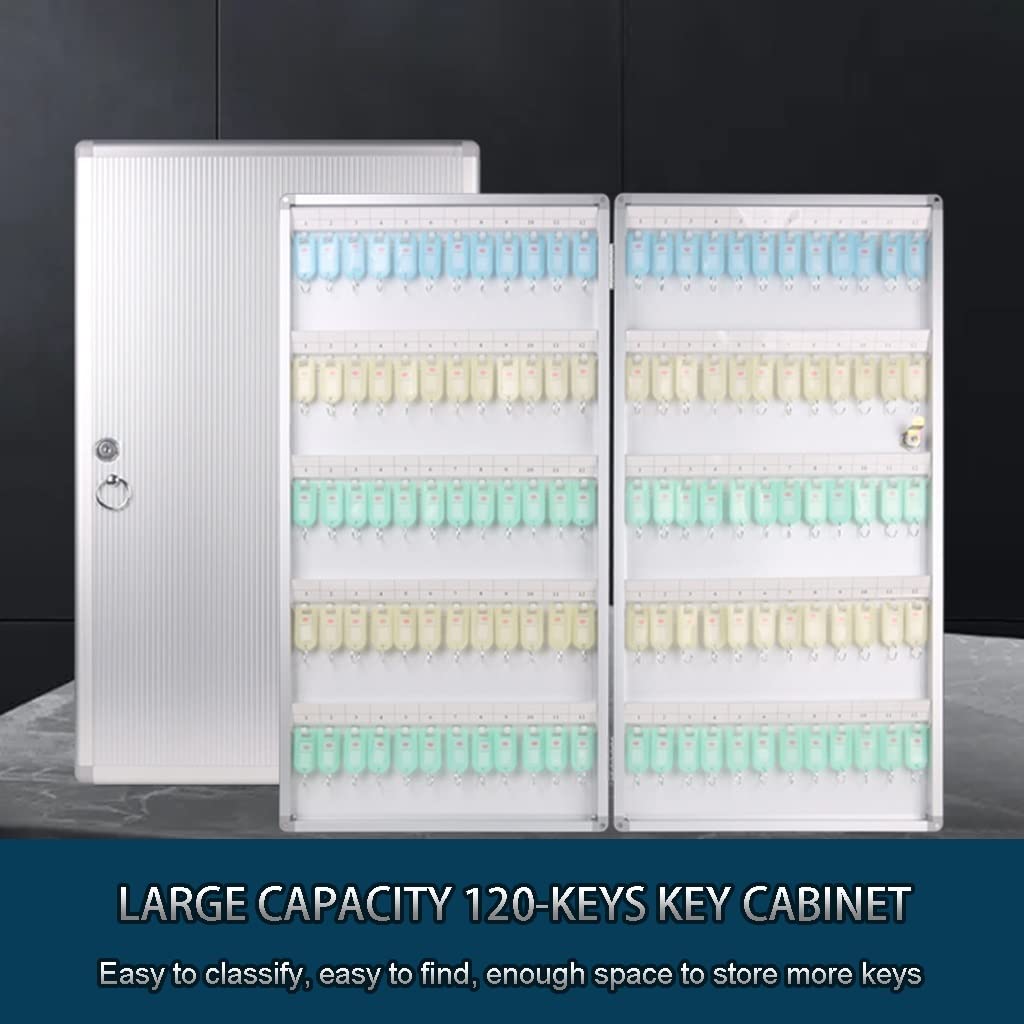 Boîte à clés de grande capacité pour 120 clés - Armoire de rangement murale pour immobilier classé - Solutions de gestion sécurisée des clés